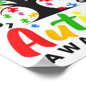 自閉症啓発ラブサポート受け入れAuを理解 ポスター (角)