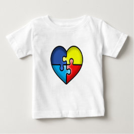 自閉症啓発リボンハート ベビーTシャツ
