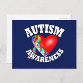 自閉症啓発リボンハート ポストカード (正面/裏面)