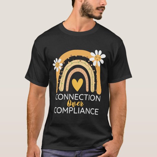 自閉症啓発ヶ月のコンプライアンスつながり Tシャツ (正面)