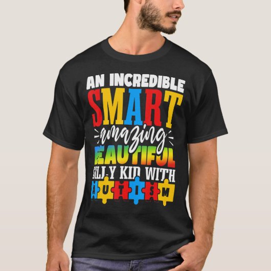 自閉症啓発ヶ月自閉症キッド Tシャツ (正面)