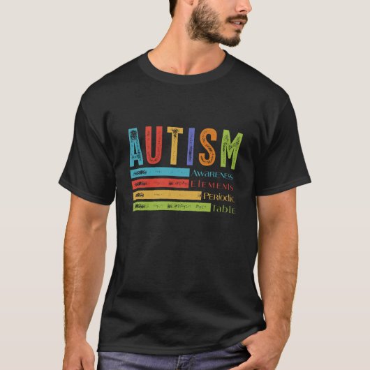 自閉症啓発元素周期表 Tシャツ (正面)