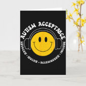 自閉症啓発受け入れスマイルマーク面白い子供たち カード (黄色い花)