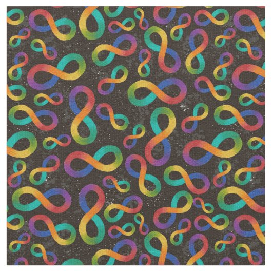 自閉症啓発受容インフィニティレインボーループ ファブリック (クローズアップ)