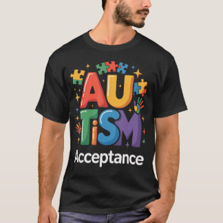 自閉症啓発受容パズル Tシャツ
