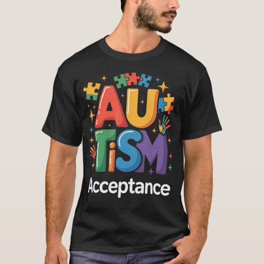 自閉症啓発受容パズル Tシャツ (正面)
