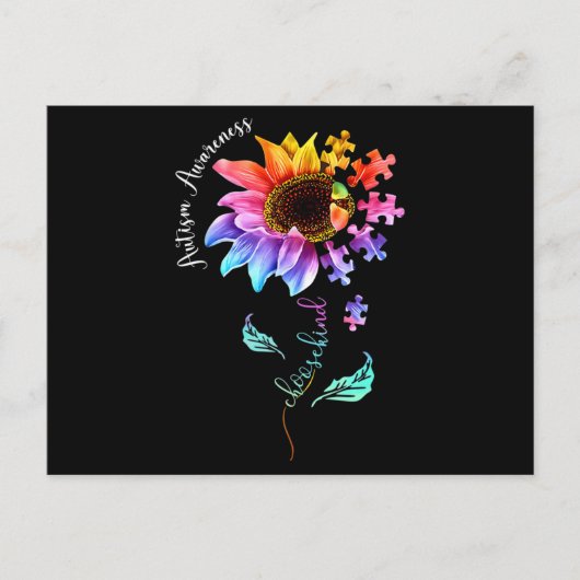 自閉症啓発女性ママ先生チョ ポストカード (正面)