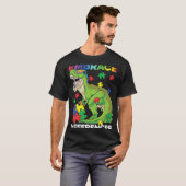 自閉症啓発恐竜パズルピース ローソンくん  Tシャツ (正面フル)