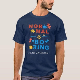自閉症啓発支援ノーマルは退屈なパズル Tシャツ
