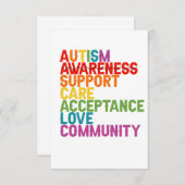 自閉症啓発支援気に受け入れ同盟ギフト サンキューカード (正面/裏面)