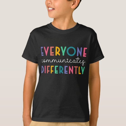 自閉症啓発支援Everyone Communicate Dif Tシャツ (正面)