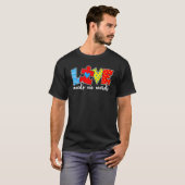 自閉症啓発教師Tシャツ 愛は言葉を必要としない Tシャツ (正面フル)