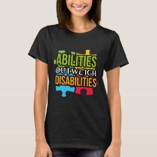 自閉症啓発日現在能力Diを上回る Tシャツ