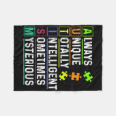 自閉症啓発月神経多様性自閉症ウォム フリースブランケット (正面(横))