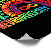 自閉症啓発月神経多様性虹タイ ポスター (角)