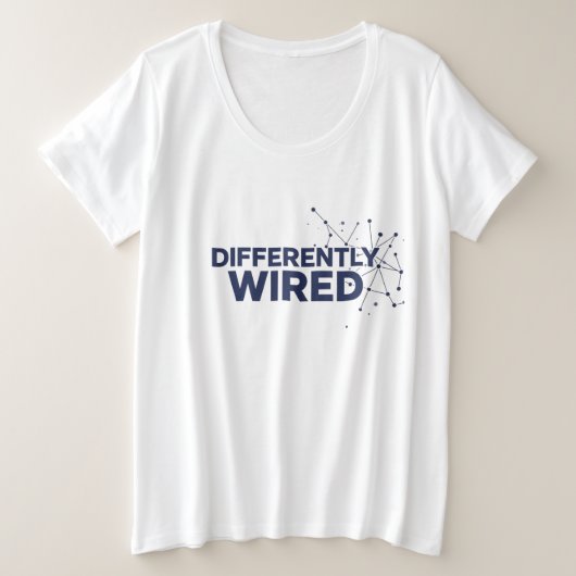 自閉症啓発月間 ブルーデザイン プラスサイズTシャツ (デザイン正面)