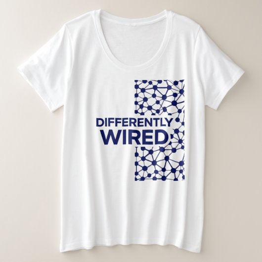 自閉症啓発月間 ブルー プラスサイズTシャツ (デザイン正面)
