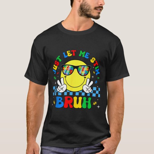 自閉症啓発月間 楽しい少年たち Let Stim Bruh Tシャツ (正面)