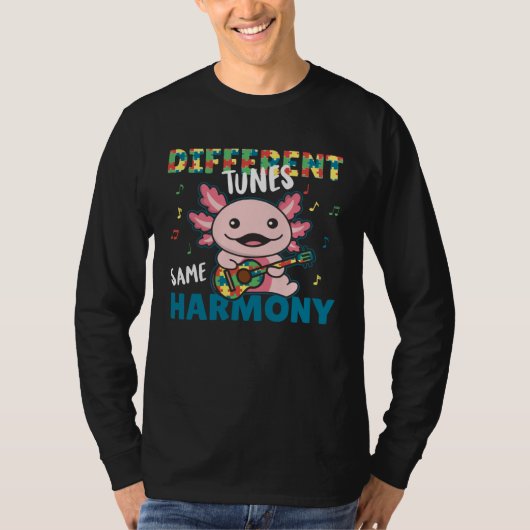自閉症啓発月間 異なる曲 同じハーモニー Tシャツ (正面)