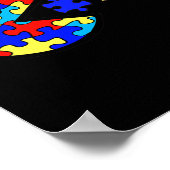 自閉症啓発楽しい自閉症パズルピースビデオゲーム ポスター (角)