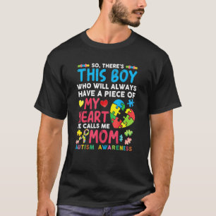 自閉症啓発母彼が呼ぶこの男の子 Tシャツ