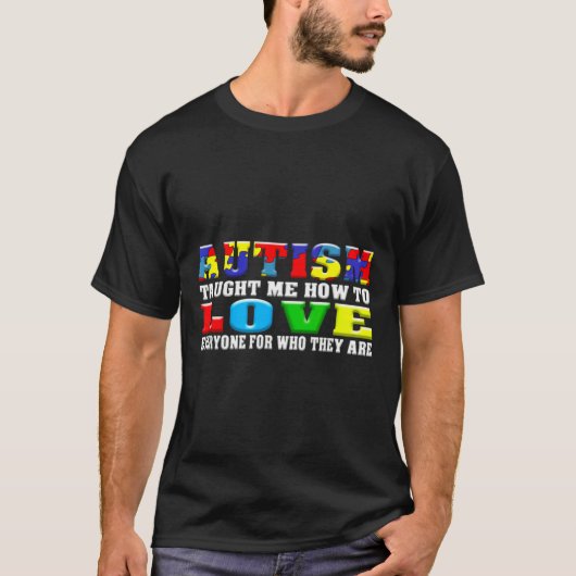 自閉症啓発男性女性キッズママパパ Tシャツ (正面)