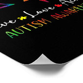 自閉症啓発男性女性子供が生きる愛Accept T ポスター (角)