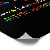 自閉症啓発男性女性子供が生きる愛Accept T ポスター (角)