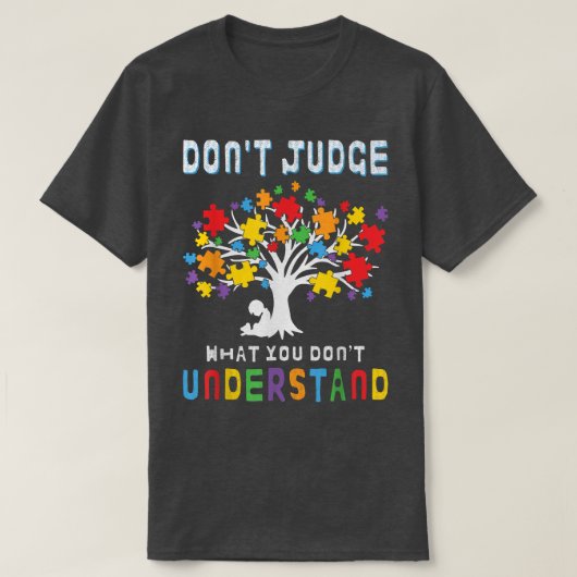 自閉症啓発男性女性子供先生Accept Don Tシャツ (デザイン正面)