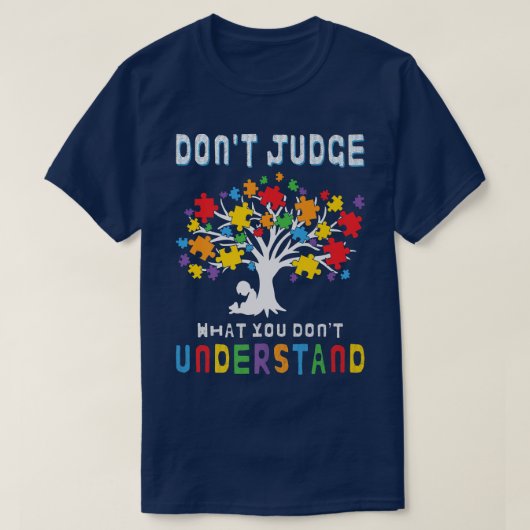 自閉症啓発男性女性子供先生Accept Don Tシャツ (デザイン正面)