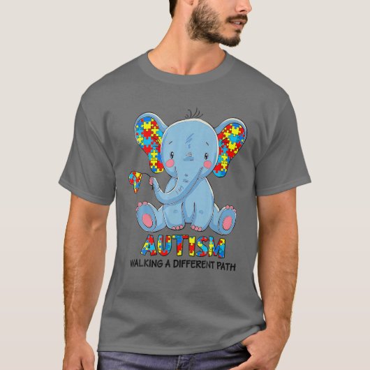 自閉症啓発男性女性男女の子自閉症 Tシャツ (正面)