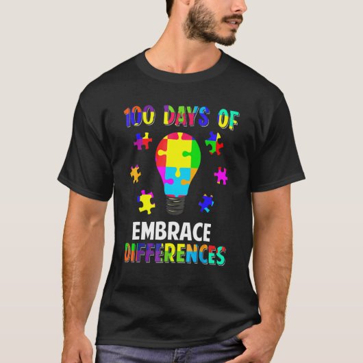 自閉症啓発100日アクセプト・ディファレンス T Tシャツ (正面)
