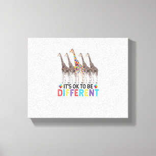 自閉症啓発 かわいいキリン 動物 ありのままが素敵 キャンバスプリント