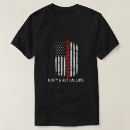 自閉症啓発 アメリカ国旗 ユニティTシャツ Tシャツ