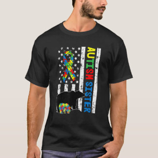 自閉症啓発 アメリカ国旗 姉妹おそろい ファミリー Tシャツ