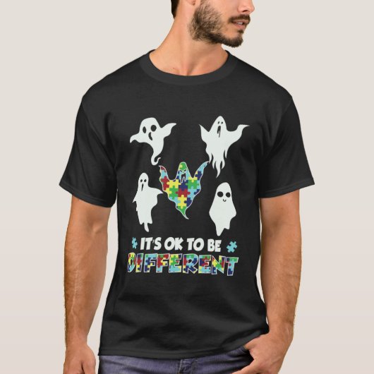 自閉症啓発 ゴースト ハロウィンコスチューム サポート A Tシャツ (正面)