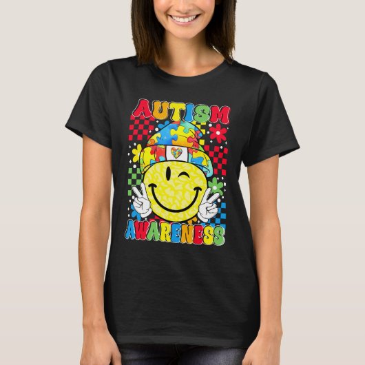 自閉症啓発 スマイル Tシャツ (正面)