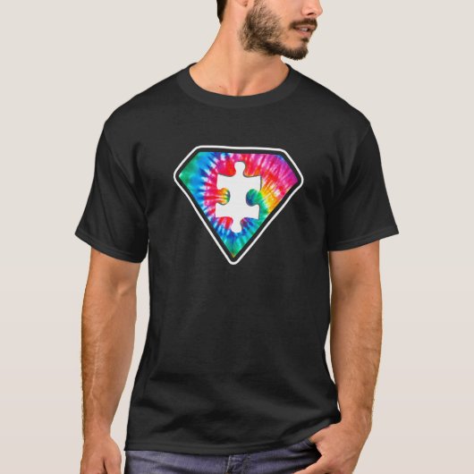 自閉症啓発 スーパーヒーロー 自閉症 ママ SPED教師 Tシャツ (正面)