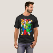 自閉症啓発 ダビング ユニコーン パズルピース 対象 Tシャツ (正面フル)