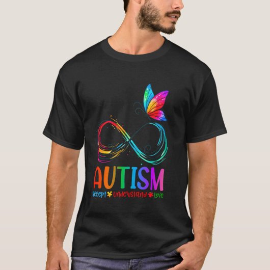 自閉症啓発 ニューロダイバーシティ 無限大シンボル先生 Tシャツ (正面)