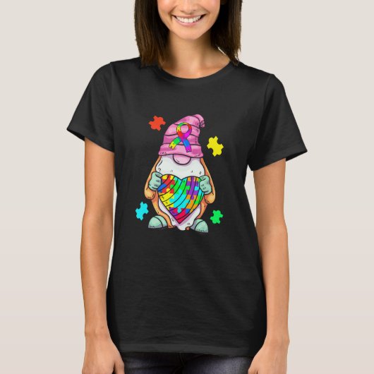 自閉症啓発 ノーム ハグ ハート 受容 Wo Tシャツ (正面)