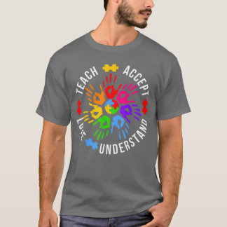 自閉症啓発 パズルピース サポート キッズ パレンツ Tシャツ