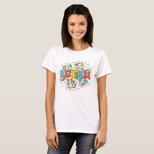 自閉症啓発 パズルボウ Tシャツ (正面フル)