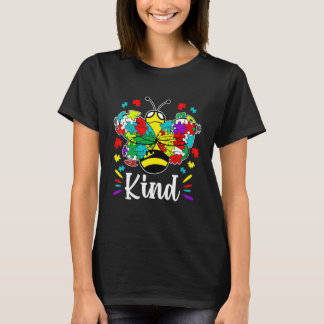 自閉症啓発 ビー・カインド 優しいパズル 女性 キッズ Tシャツ