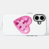 自閉症啓発 ピンクのハート iPhoneケース Case-Mate iPhoneケース (裏面 (横))