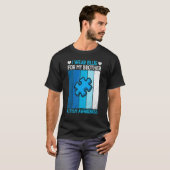自閉症啓発 ブルーで兄を想う パズル Tシャツ (正面フル)