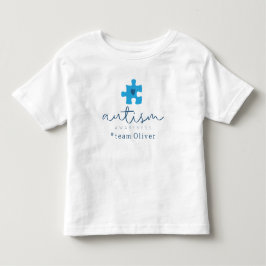 自閉症啓発 ブルー パズルピース #チーム名 トドラーTシャツ