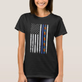 自閉症啓発 ポリスサポート シンブルブルーライン オーティズム Tシャツ (正面)