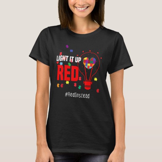 自閉症啓発 レッドインピンクト #redinstead 1 tシャツ (正面)