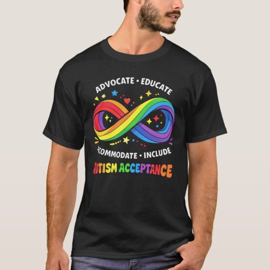 自閉症啓発 受容 無限大シンボル Tシャツ (正面)
